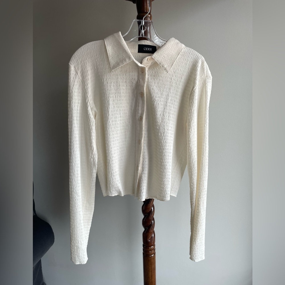 Cider Cream Textured Button Down Shirt